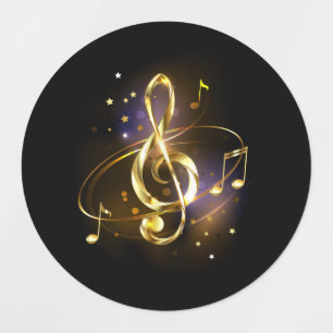 Gold Treble Clef Music