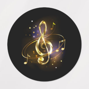 Gold Treble Clef Music
