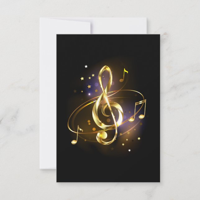 Gold Treble Clef Music Card (Front)