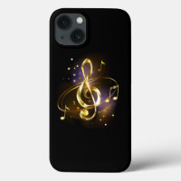 Gold Treble Clef Music