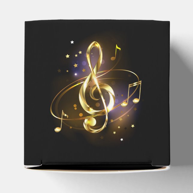 Gold Treble Clef Music Favour Box (Top)