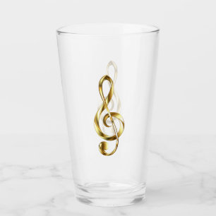 Gold Treble Clef Music Glass