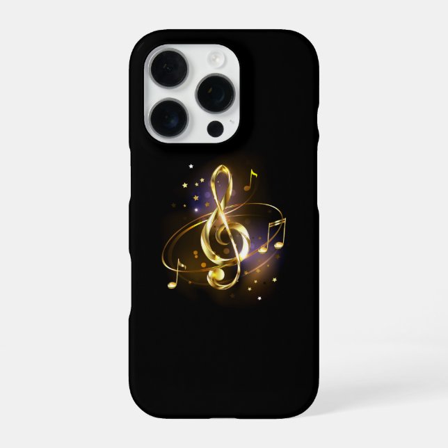 Gold Treble Clef Music iPhone Case (Back)