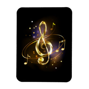 Gold Treble Clef Music Magnet
