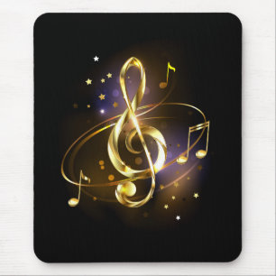 Gold Treble Clef Music Mouse Mat
