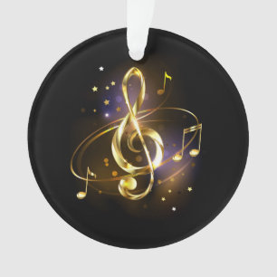 Gold Treble Clef Music Ornament
