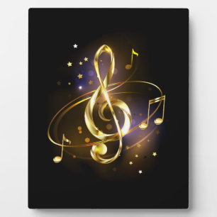 Gold Treble Clef Music Plaque