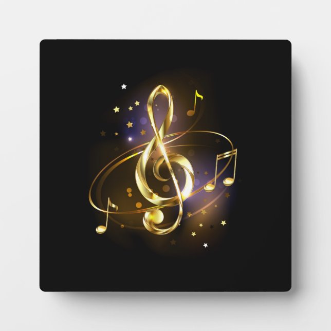 Gold Treble Clef Music Plaque (Front)