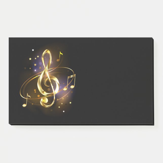 Gold Treble Clef Music Post-it Notes (Front)