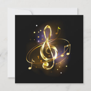 Gold Treble Clef Music Save The Date