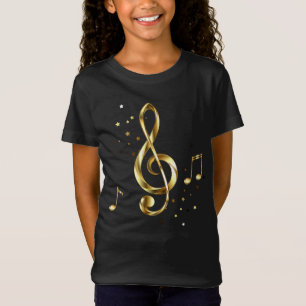 Gold Treble Clef Music T-Shirt