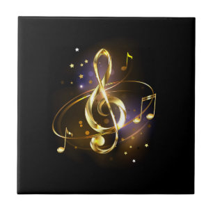 Gold Treble Clef Music Tile