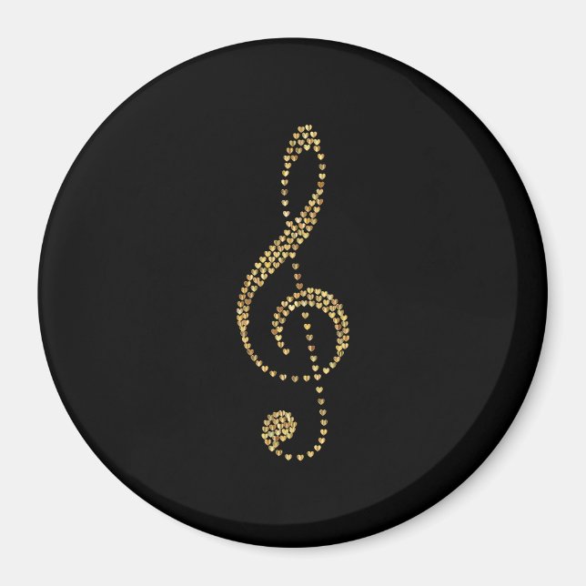 Gold treble clef, prismatic, magnet (Front)