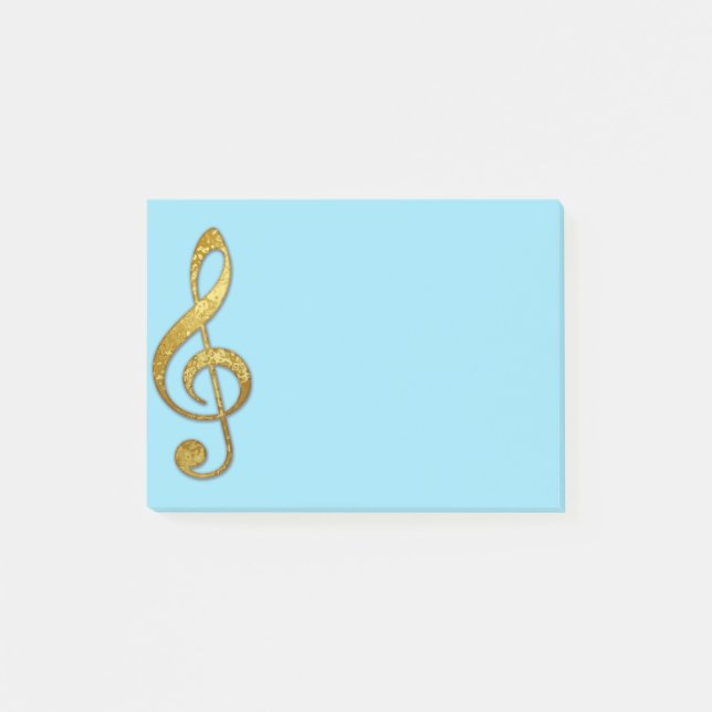 "gold" treble clef sticky notes pad (Front)