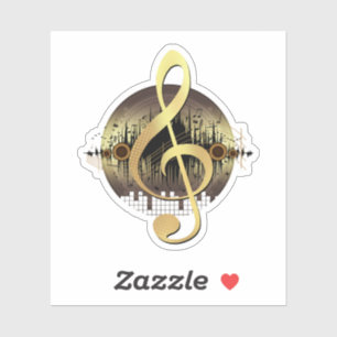 Gold Treble Clef Vinyl Record Music Lover