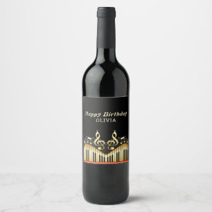 Gold Treble Clef Wine Label