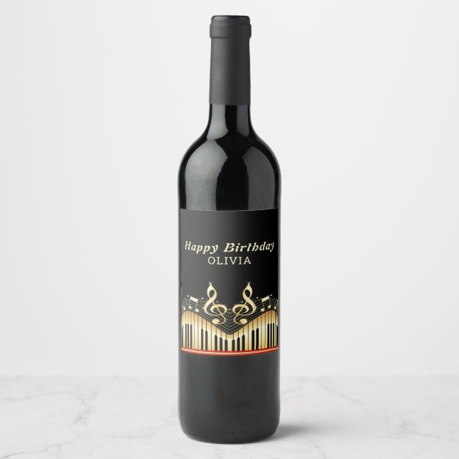 Gold Treble Clef Wine Label (Front)