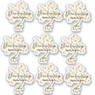 Gold Tree Art Family Reunion Template Sticker