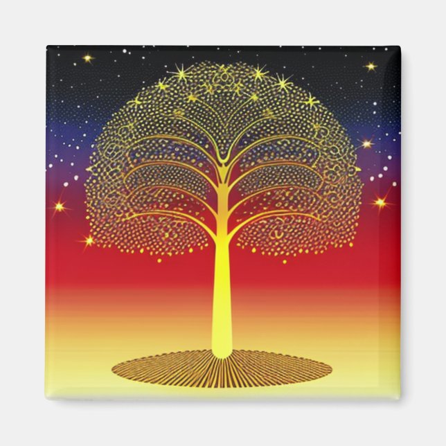Gold Tree at Sunset Magnet (Front)