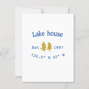 Gold tree blue lake house add coordinate year fami postcard