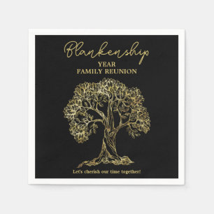 Gold Tree Family Reunion Party Essential Napkin