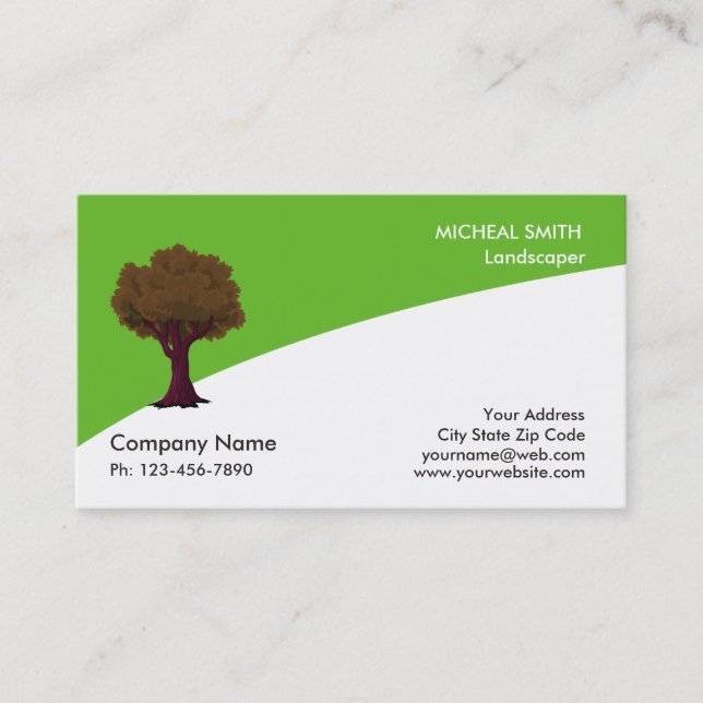 Gold Tree Garden Lawn Care and Landscape Business Card (Front)
