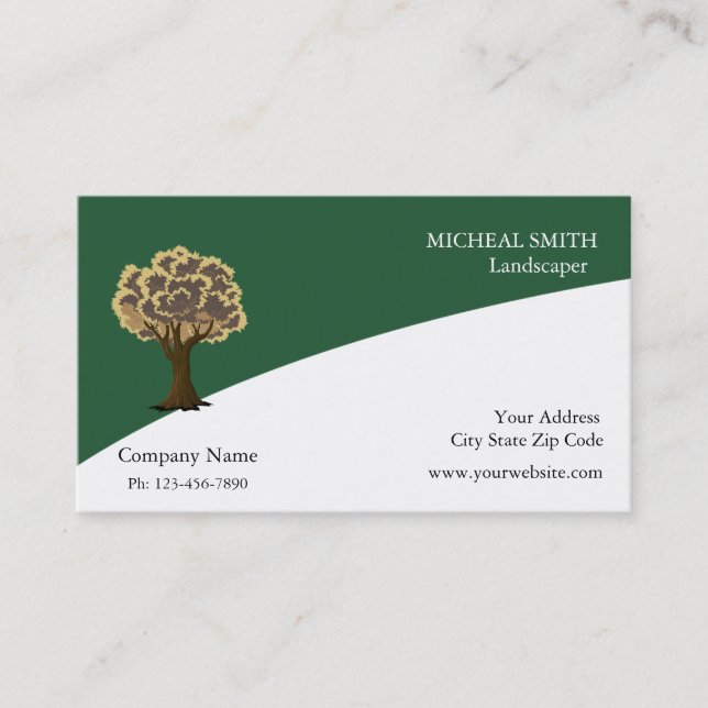 Gold Tree Garden Lawn Care and Landscape Business Card (Front)