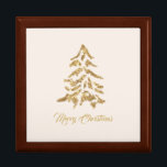 Gold Tree Merry Christmas Gift Box<br><div class="desc">Festive Golden Tree Merry Christmas Gift Box. Features a golden Christmas tree and a hand written script text. 
By Miri Creations - Created For You Only with You in Mind. All rights reserved.</div>