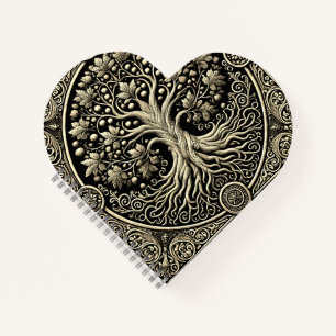 Gold Tree of Life Ancient Rustic  Notebook