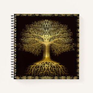 Gold Tree of Life Ancient Rustic Notebook