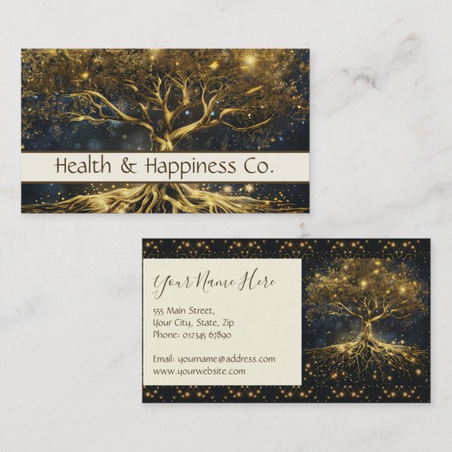 Gold Tree of Life Business Card (Front/Back)
