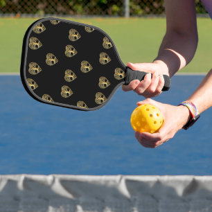 Gold tree of life heart black pattern pickleball paddle
