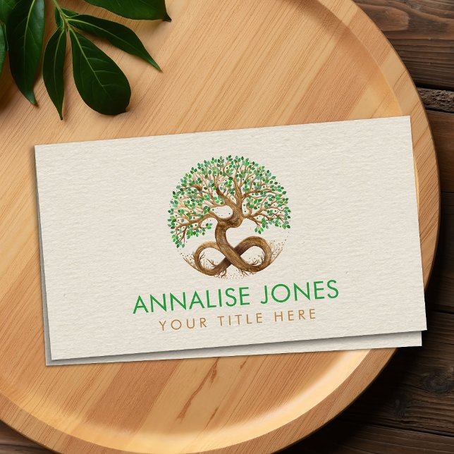 Gold Tree of Life - Infinity - Malachite Leaves Bu Business Card (Creator Uploaded)