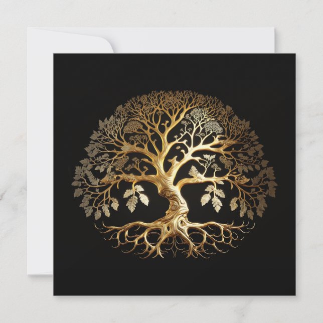 Gold Tree of Life Invitation (Front)