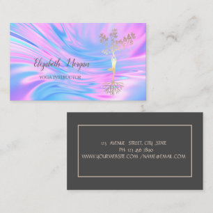 Gold Tree Women Silhouette Holographic Business Card