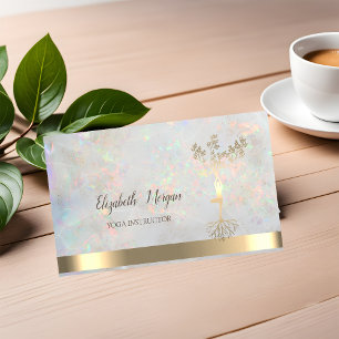 Gold Tree Women Silhouette,Opal Yoga Instructor  Business Card