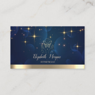 Gold Tree Women Silhouette,Stars, Yoga Instructor Business Card