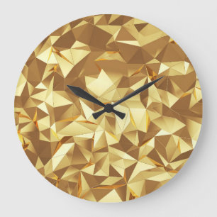 Gold Triangle: Abstract Background Texture. Large Clock