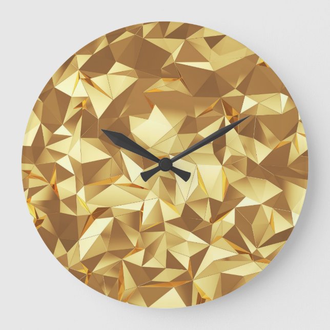 Gold Triangle: Abstract Background Texture. Large Clock (Front)