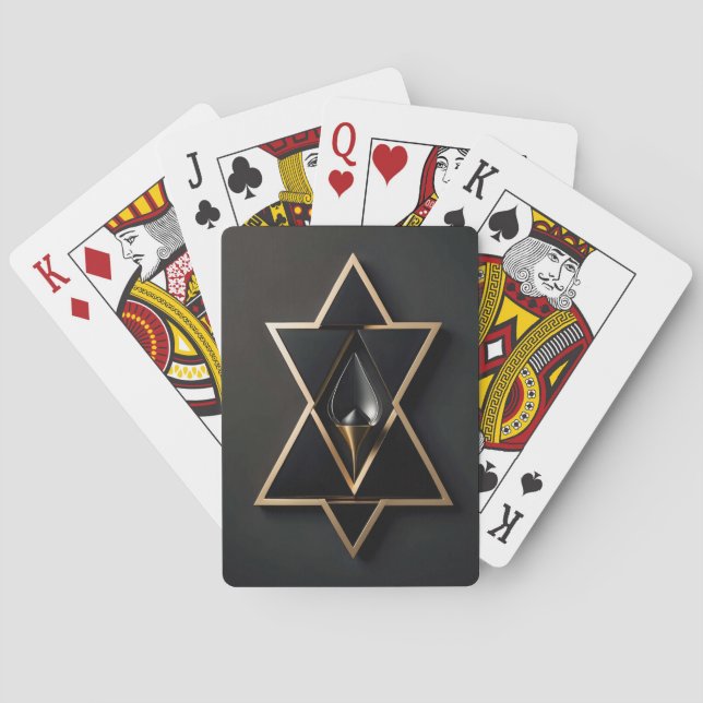 Gold Triangle Hourglass Shape Card Design (Back)