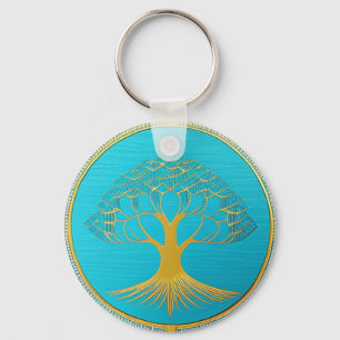 Gold Triangle Tree of Life Keychain