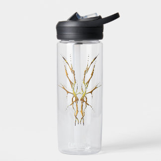 Gold Tribal Deer Skull Hunting Design Water Bottle