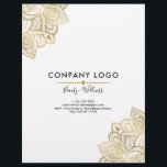 Gold Tribal Ornate Paisley Mandala Flyer<br><div class="desc">Elegant gold tones tribal ornate paisley mandala lace customisable flyer template.</div>