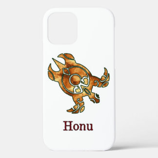 Gold Tribal Sea Turtle on White iPhone 12 Case