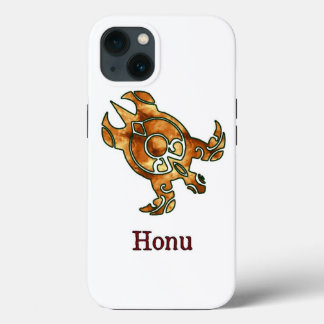 Gold Tribal Sea Turtle on White iPhone 13 Case
