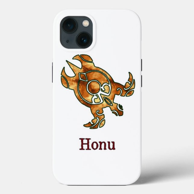 Gold Tribal Sea Turtle on White Case-Mate iPhone Case (Back)