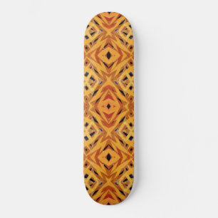 Gold tribal shapes pattern skateboard