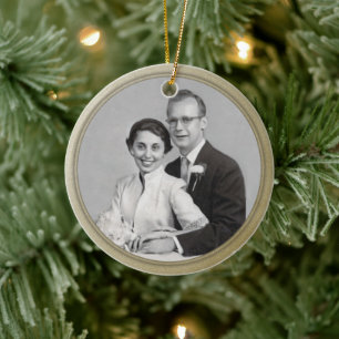 Gold Trim Photo Ornament