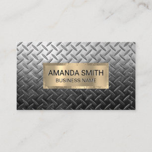 Gold Trim   Steel Plated Business Card