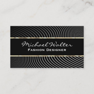 Gold Trim Stylish Lines Business Card